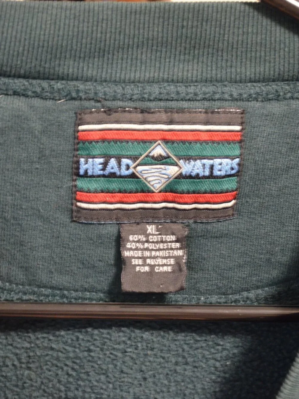 Dark green 'bald eagle' embroidered crewneck